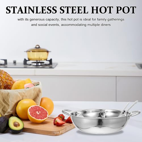 Casserole à fondue en acier inoxydable robuste avec compartiment double - 8