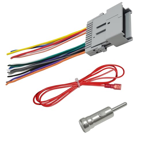 Car Radio Audio Receiver Wiring Harness Kit Stereo Wiring Harness Aftermarket Stereo Connection Wire Cable Plug with Antenna Adapter Audio Modification Pigtail Connector Plug for Most Vehicles