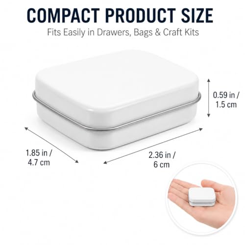 Tofficu Mini Tin Boxes 50 Pack White Metal Storage Containers by Tofficu - Image 2