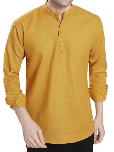 Image of DIVISIVE Men's Slim Fit Full Sleeves Cotton Short Kurta