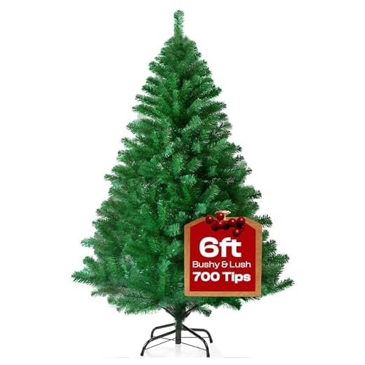 KLASS 6ft Christmas Tree 700 Tips Lush Xmas Tree Premium PVC Realistic Artificial Christmas Tree With Metal Stand, Green Christmas Trees in 4ft, 5ft, 6 ft 7ft Sizes Perfect Christmas Decoration (6ft)