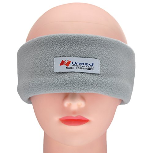 FULLLIGHT TECH Uneed Telas Lycra Casco Antifaz para Dormir con Tapones de Oído Paisible Ultrl Estrecho Altavoz Estéreo Confortable Diadema Sport Manos Libres Auriculares in-Ear con micrófono