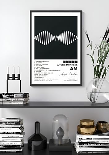 Image of FRAMEZONE Artic Monkeys - Am Album Cover, Poster Wall Decoration Art Framed Poster, Matte & Glossy Laminated Poster with 0.5 Inch Black Wooden Frame (GLOSSY, 12X18 Inches)