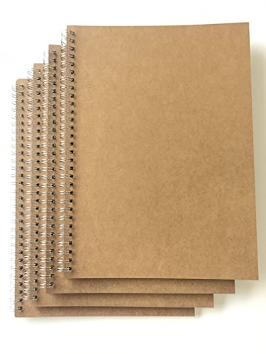 VEEPPO 4 Pack Spiral Notebooks B5/A5 Graph Grid/Dot Grid/Daily Planner ((B5-4 Pack 5mm Dot Grid)