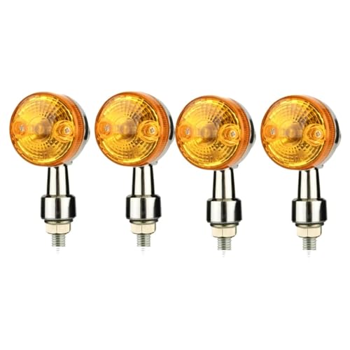 Clignotants moto 10mm ambre haute visibilité avec boîtier silver 4pcs