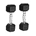 CAP Barbell Rubber Hex Dumbbell Set with Storage Rack