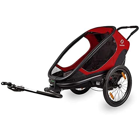 Hamax Outback Twin Child Bike Trailer: Red/Black Cover