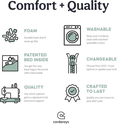 Image of CordaRoy's Chenille Bean Bag Chair, Convertible Chair Folds from Bean Bag to Lounger, As Seen on Shark Tank, Espresso - Queen Size