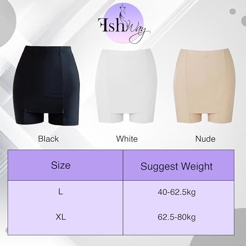 Fshway Double Layer Seamless Safety Shorts for Women | Anti-Chafing Under Skirt Shorts | Comfortable Stretch Innerwear | Smooth Crotch Coverage | Ideal for Dresses Black Pack of 1 - Image 5 thumbnail