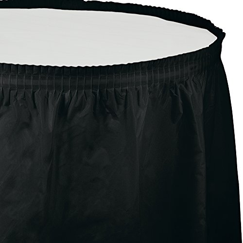 Creative Converting Plastic Table Skirt, 21.5-Feet, Black Velvet