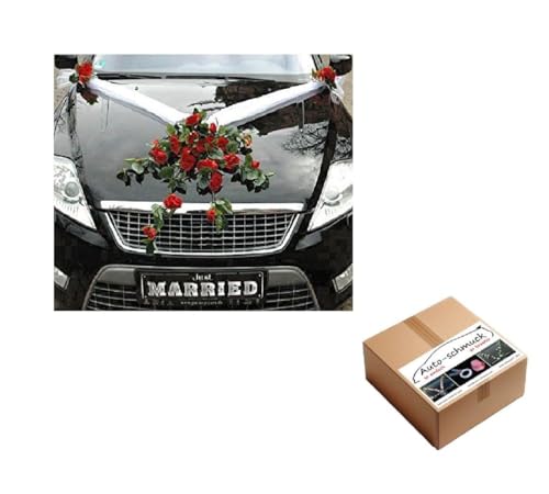 Autoschmuck Spitze STRAUß Auto Schmuck Braut Paar Rose Deko Dekoration Hochzeit Car Auto Wedding...
