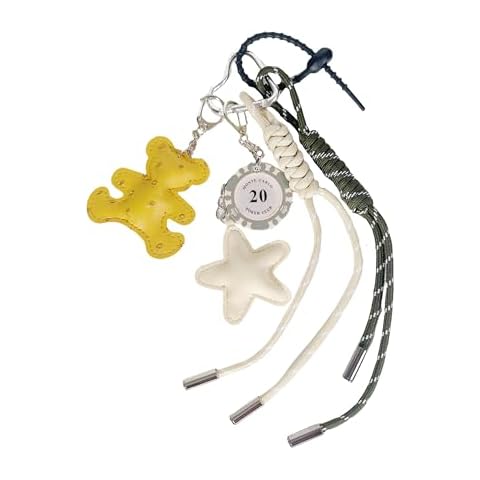 QTMY Cute Bear Braided Keychain Bag Charms for Handbag Purse Backpack Accessories Bogg Bag,302 Cover