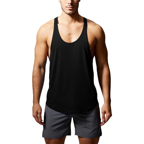 GYM REVOLUTION Men's 5 Pack Workout Fitness Tank Tops Muscle Gym Sleeveless Shirts4