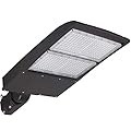 300W LED Parking Lot Lights 4000K Neutral White, LED Shoebox Lights, 20KV Surge Protector, 1-10V Dim (700-1000W Equiv.) 40500lm, LED Street Lights Slip Fitter Mount, DLC Premium UL 4000K