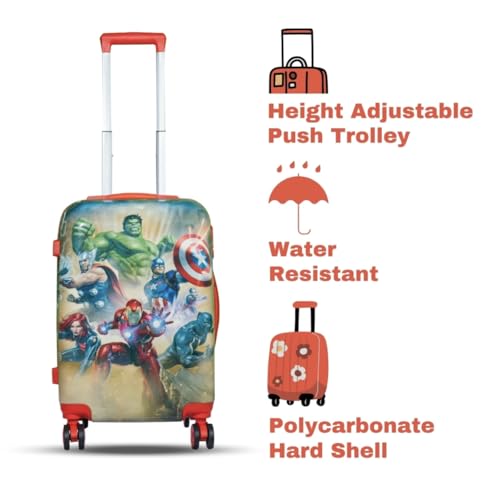 Image of ADSON Abs Kids Trolley 360 Rotating Luggage 360 Degree Wheels Avengers Non-Breakable 20 Inch Kids Hardsided Suitcase with 4 Wheels, 360 Degree Wheel Travel Trolley Bag (Design 21)