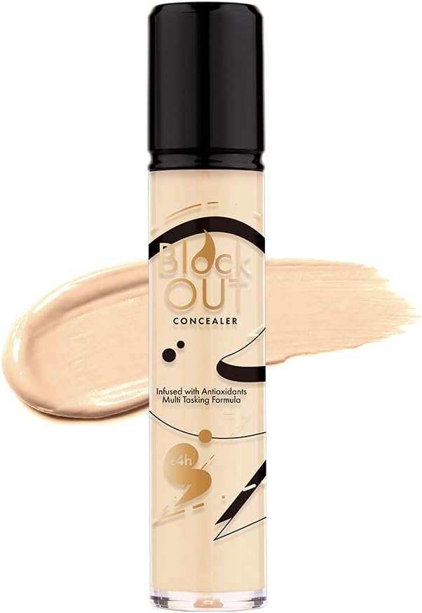 Block Out Concealer Cream- 24H Waterproof Full Coverage | Matte Finish, Lightweight & Blendable Formula | Covers Dark Circles, Spots, Blemishes | For All Skin Types
