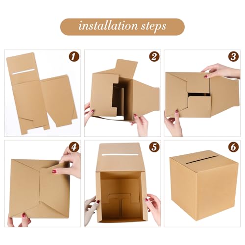 image for Hxezoc Kraft Card Box Wedding Favors Gift Card Boxes Post Box Cardboar
