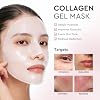 Elvira Bio-Collagen Real Deep Mask, Overnight Hydrating Face Mask with Hyaluronic Acid, Korean Skincare Face Mask for Moisturizing and Firming, Face Masks Sheet for All Skin Types, 4 Pack