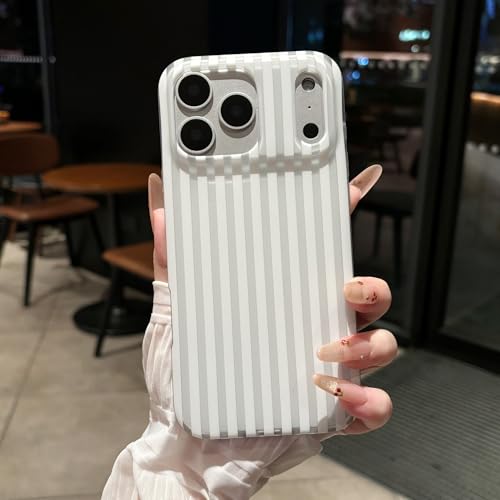 Jmltech for iPhone 17 Pro Max Case Striped Phone Cases Cute Women Girly Trendy Shockproof Slim Soft TPU and Hard PC Protective Cover Orange by Jmltech - Image 6
