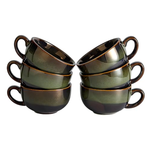 Set de 6 tazas de cerámica para latte 12 oz miniatura 1