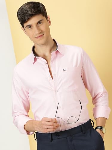 Image of Thomas Scott Men's Cotton Slim Fit 100% Formal Shirt with Spread Collar and Full Sleeves