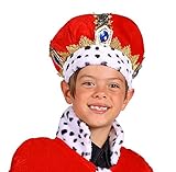  narrenkiste T2807-0500 rot-goldfarbende Kinder Junge Mädchen Königskrone Königsmütze