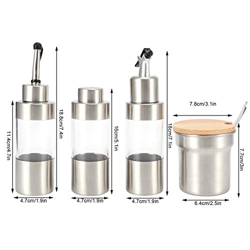 Rack de especiarias Garrafa de óleo Galheteiro Condimento Pimenta Jarra Caixa Multifuncional Metal M