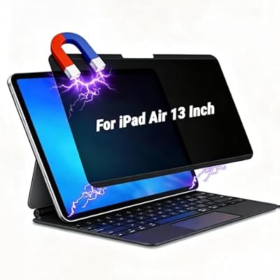 Hoktods Magnetic Privacy Screen Protector for iPad Air 13 Inch 2024/2025 (M2/M3, 6th/7th Gen), Removable & Reusable Anti Glare Anti Blue Light Spy Filter, Anti Scratch Screen Protector