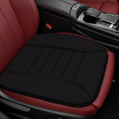 Xtremeauto Car Seat Cushion with 1.2-Inch Comfort Memory Foam Pressure Relief Seat Pad with Breathable Mesh Cover & Non-Slip Base for Car Van Office Home or Truck Universal Fit (Black)