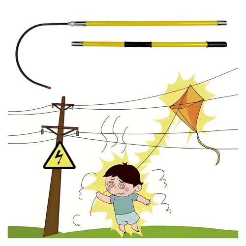 Poste de rescate desmontable amarillo de 2 metros con gancho aislado 2