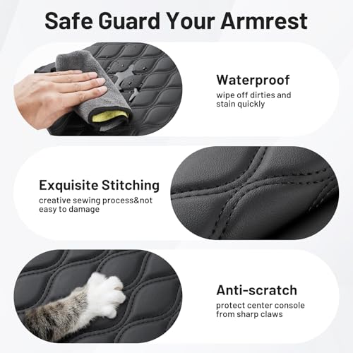 Image of Autorder Center Console Cover for Nissan Frontier 2022-2025 2026 Accessories Armrest Cushion Cover Nappa Leather Middle Console Covers Frontier Console Cushion Pad Anti-Scratch