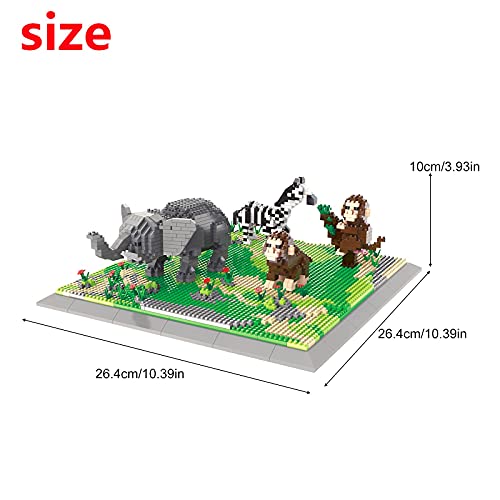 Larcele 1980 Stücke Mikro Bausteine Spielzeug Kit, Mini Tier Bricks Bauen Bauklötze Satz KLJM-04(Elefant, AFFE, Zebra) – Bild 3