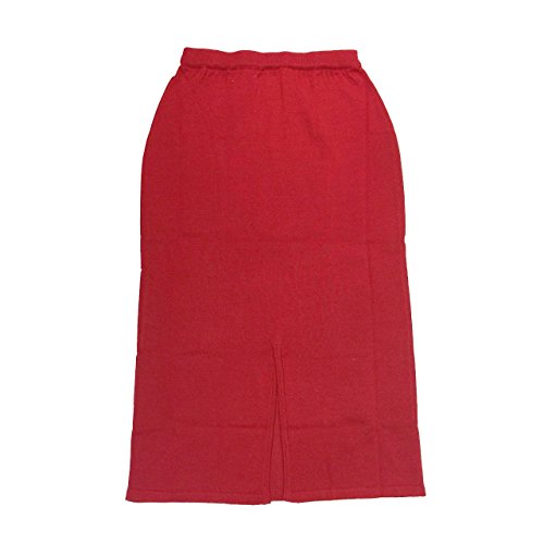 Women's Casual Solid Long Elastic Waist Straight Skirt with Back Split3