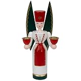Seiffener Volkskunst Schalling | Lichterfiguren Erzgebirgsfiguren | Erzgebirgskunst Weihnachtsfiguren | Engel farbig 21 cm