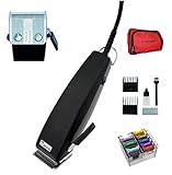 Technische Details: Typ: Netz-Tierschermaschine, Schneidsystem: Verchromter-Profi-Schneidsatz, Schnittbeite: 46 mm, Multiclick Schnittlängenverstellung von 0,7 - 3 mm; 6 Raststellungen, Antrieb: Geräuscharmer, polarisierter Schwingankerantrieb für Dauerbetrieb, Netzbetrieb: 220 - 240 V, 50 Hz, Kabel: 3 m Rundkabel, Maße: 180 x 67 x 42 mm, Gewicht: ca. 620 g. Hinweis: Diese Schermaschine eignet sich nicht für Hunderassen wie z.B. Collie und Doodle. Bei Fragen schreiben Sie uns bitte an.