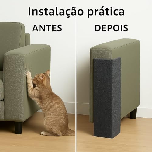 Arranhador para gato de canto de sofá 55 cm cor [cinza] + Catnip ABACATE