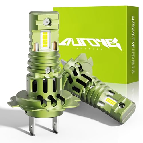 Autoyes H7 LED Headlight Bulb, 30000LM White H7 Headlight Bulb Canbus Error Free, 900% Brighter 1:1 Size 6500K Car h7 LED, Plug and Play led Bulb, Pack of 2