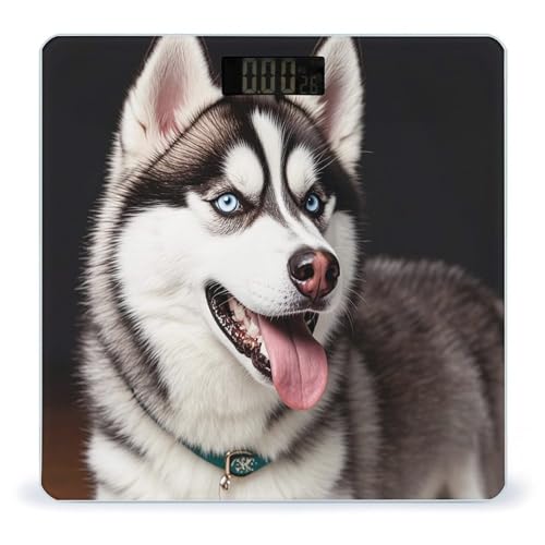 Báscula digital de baño Husky Dog con pantalla LCD grande miniatura 1