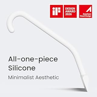 dancemoon JustHang Shower Squeegee for Glass Doors, All-in-One Piece Silicone Squeegee with Built-in Hook for Bathroom, Window, Mirror, Tile Wall, Car, Streak-Free Bathroom Cleaner Tool,10 Inch White