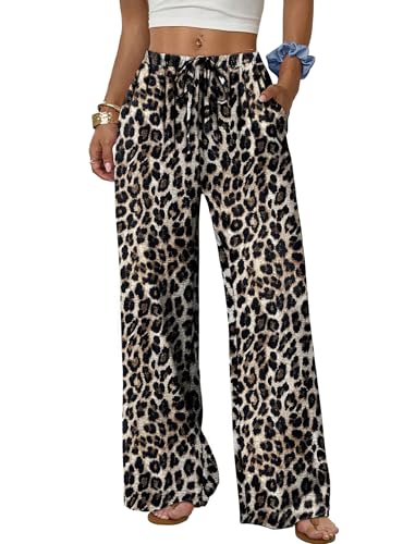 Sampeel Women's Leopard Print Wide Leg Pants Long Cute...