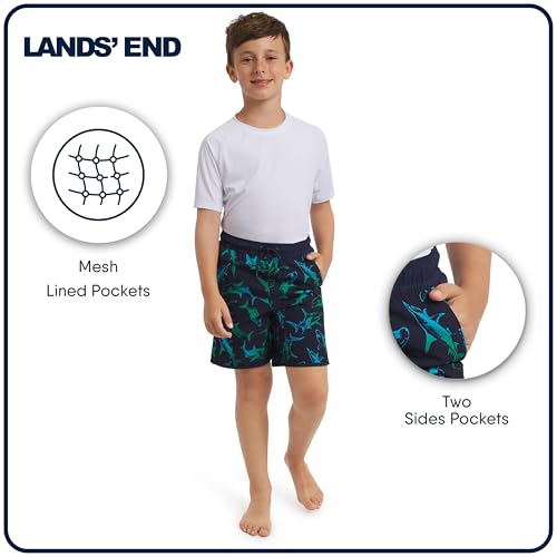 Lands' End Boys' Swimwear UPF 50 Comfort Liner Swim Trunks4
