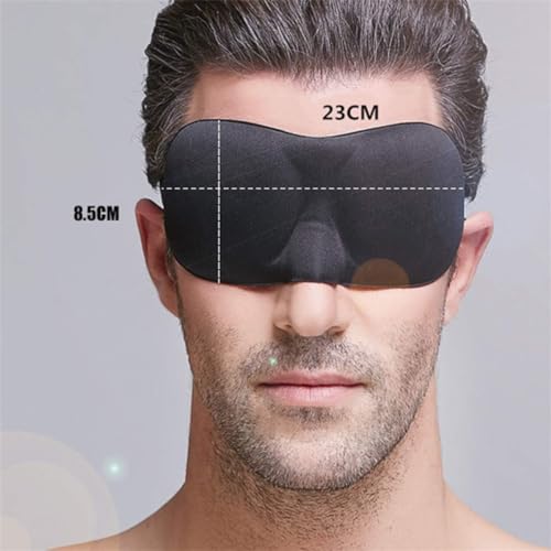 1Pc Black Sleep Mask 3D Sleeping Masks Eye Mask,Soft Silk Lightweight,Comfortable and Adjustable for Travel,Sleeping Masks,Easy to Carry,Sleep Masks and Snoring Health and Household,Sleep and Snoring - Image 5