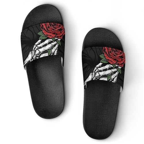 Slide claquettes femme tête de mort rose : sandales de bain durables et confort