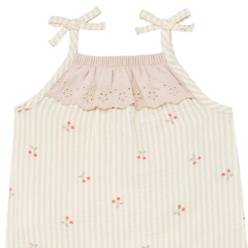 Modern Moments by Gerber baby-girls Self Eyelet Ruffle Long Leg Romper2