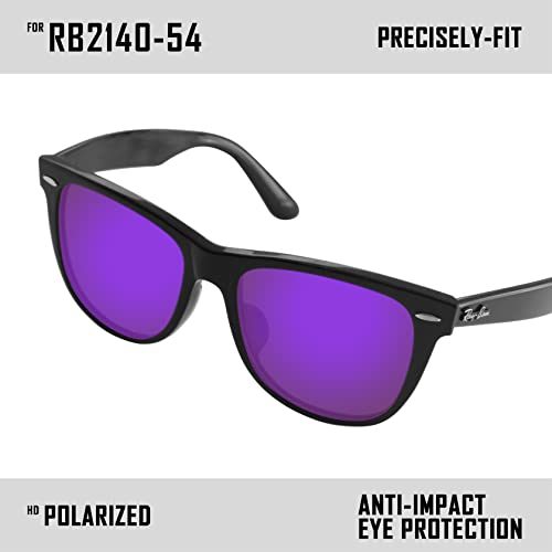 Image of TRUSHELLPolarized Replacement Lenses for Ray-Ban Wayfarer RB2140 54mm Sunglass Violet Purple - Polarized
