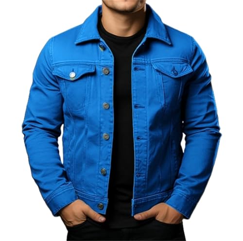 Men's Casual Classic Denim Jacket Button Up Slim Fit Jacket Lightweight Trucker Jackets Overshirt Spring Fall