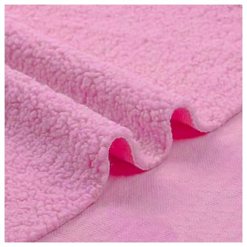 Tela de forro polar de 50 x 160 cm de felpa de poliéster de piel sintética para coser tapicería, proyectos de bricolaje, material suave rosa para manualidades