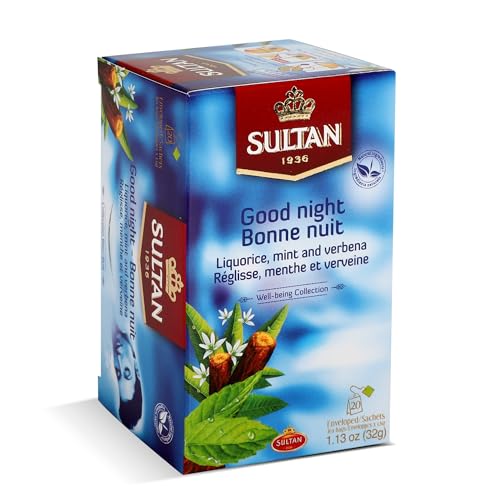 SULTAN TEA Good Night, Moroccan Tea with Liquorice, Mint and Verbana Herbal Teas (Single Pack - 20 Tea Bags)