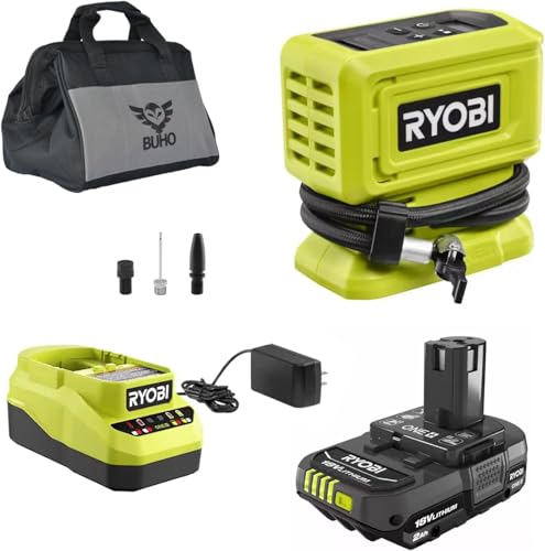 Ryobi 18V High Pressure Inflator Kit with Battery Charger & Bag