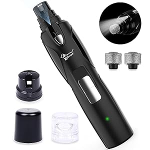 Pet Nail Grinder with LED Light & 2 Grinding Heads, 2-Speed Low Noise & More Powerful Dog Nail Grinder, Pet Nail Trimmer File, Painless Paw Claw Care, Quiet Toenail Grooming Tool for L/M/S Dogs/Cats Pet Nail Grinder with LED Light 2 Grinding Heads 2 Speed Low Noise More Powerful Dog Nail Grinder Pet Nail Trimmer File Painless Paw Claw Care Quiet Toenail Grooming Tool for LMS DogsCats